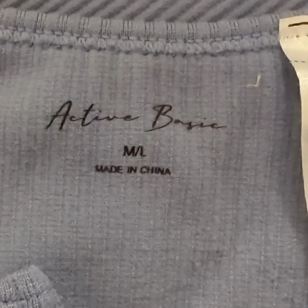 Active Basic Blue Ribbed Cropped Long Sleeve - Picture 4 of 5